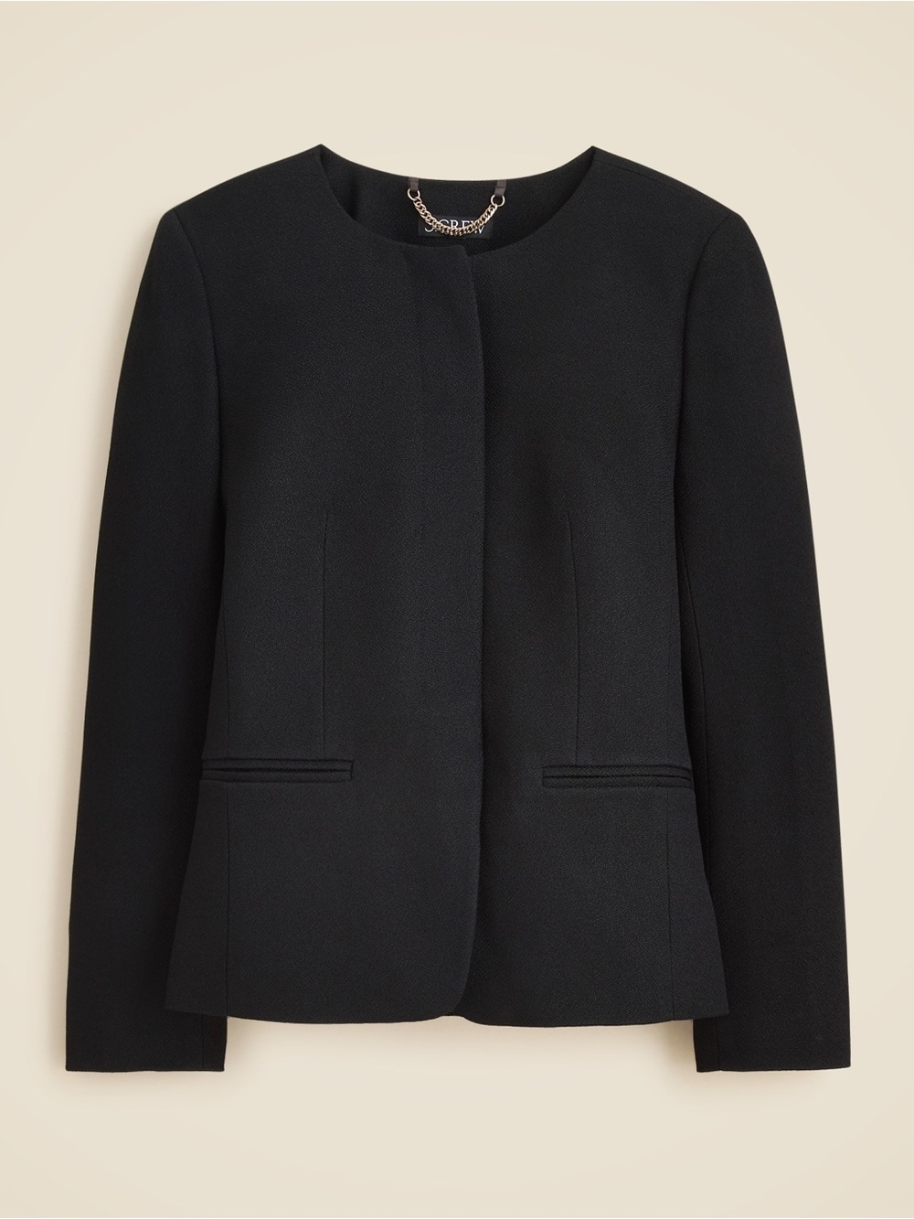 J. Crew Black Collarless Tailored Blazer